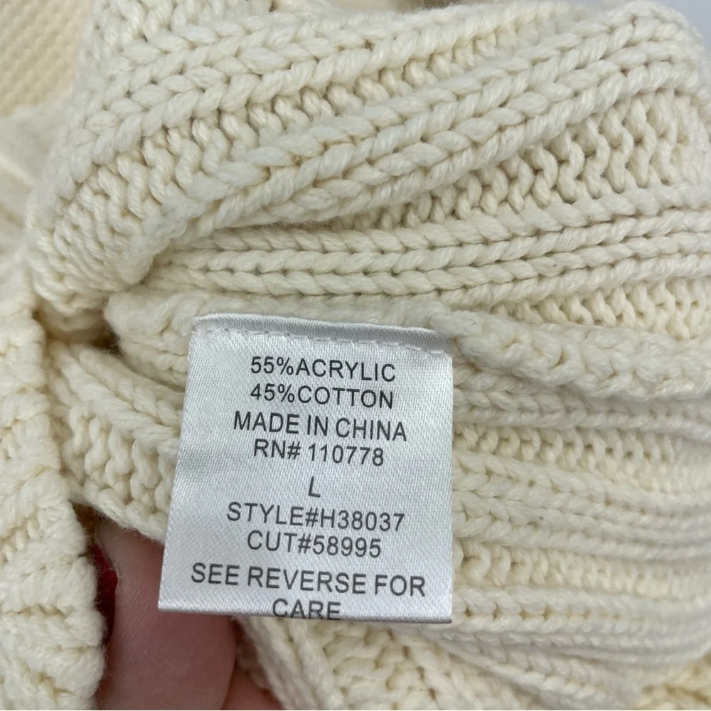 Hazel cream knit sweater Sz‎ L cable open knit